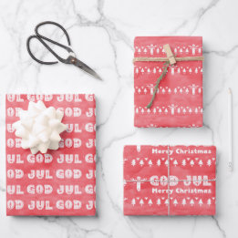 God Jul Traditionelle schwedische Weihnachten Geschenkpapier Set