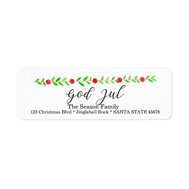 God Jul, Watercolor Christmas banner (Vorne)