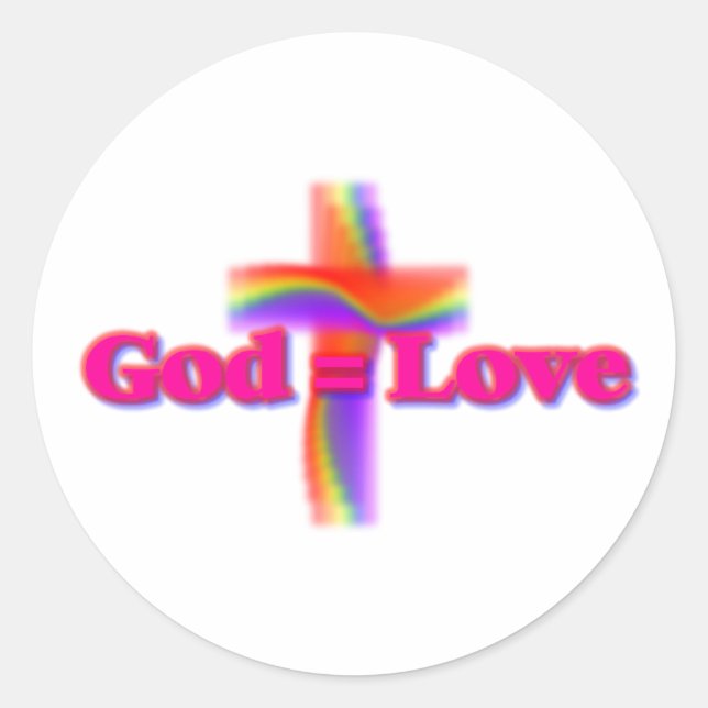 God=Liebe Rainbow Sticker (Vorderseite)