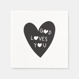 God loves you serviette