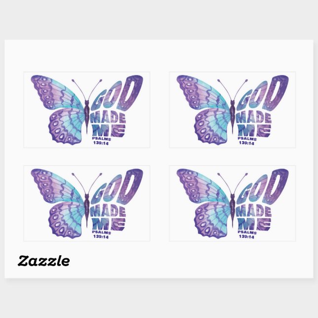 GOD Made Me Psalms 139:14 Frauen und Mädchen Chris Rechteckiger Aufkleber (Blatt)