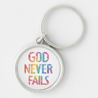 God Never Fails – Rainbow Christian Typography Schlüsselanhänger