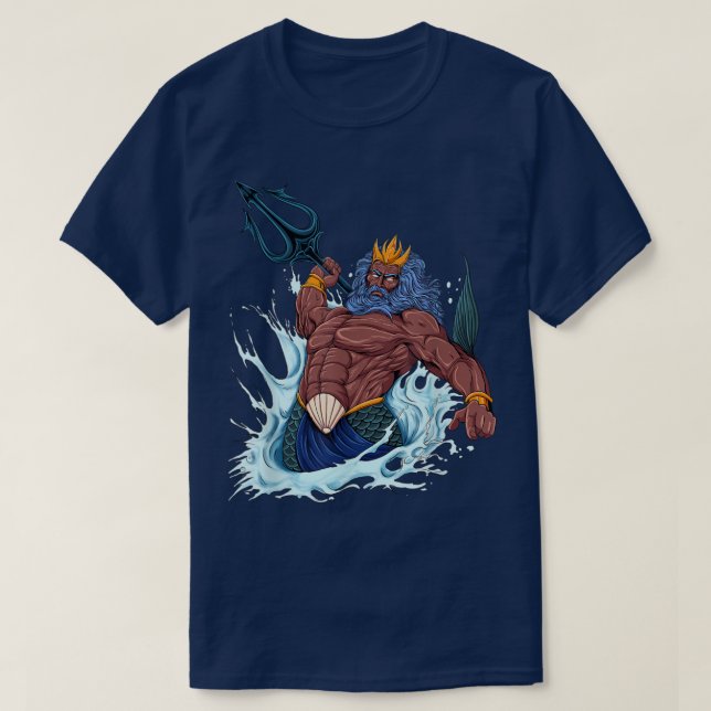 God of Greek mythology  Neptune Poseidon  T-Shirt (Design vorne)