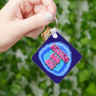 GOD-Out Geode-Slogan mit OM-Gebet CUSTOM Schlüsselanhänger