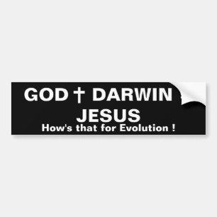 GOD PLUS DARWIN = JESUS AUTOAUFKLEBER