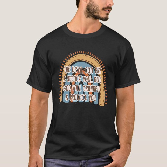 God Rainbow Jesus Christ Religious Saying T-Shirt (Vorderseite)