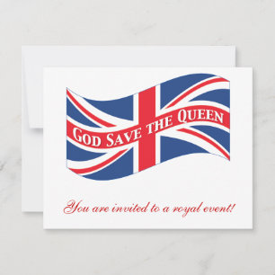 God Save the Queen mit Union Jack Einladung