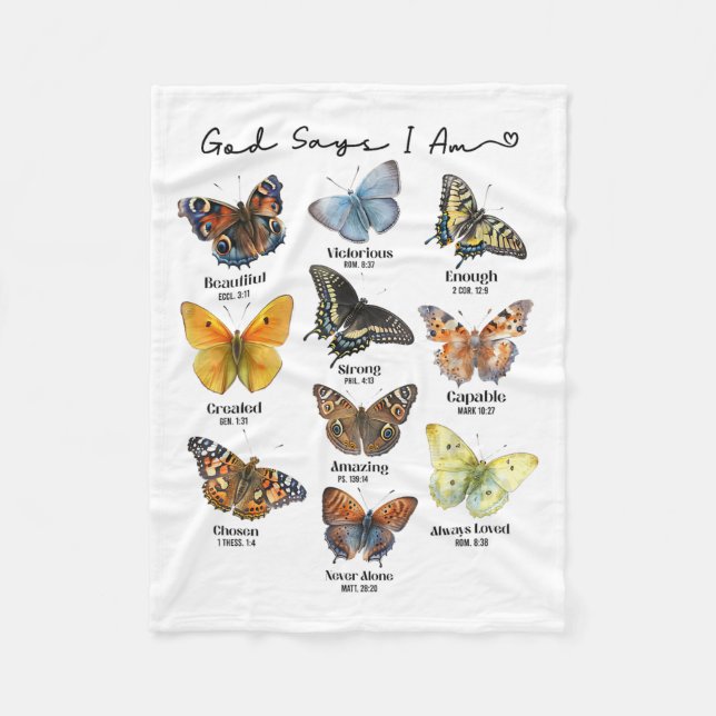 God Says I Am Bible Verse Religious Christian Butt Fleecedecke (Vorderseite)