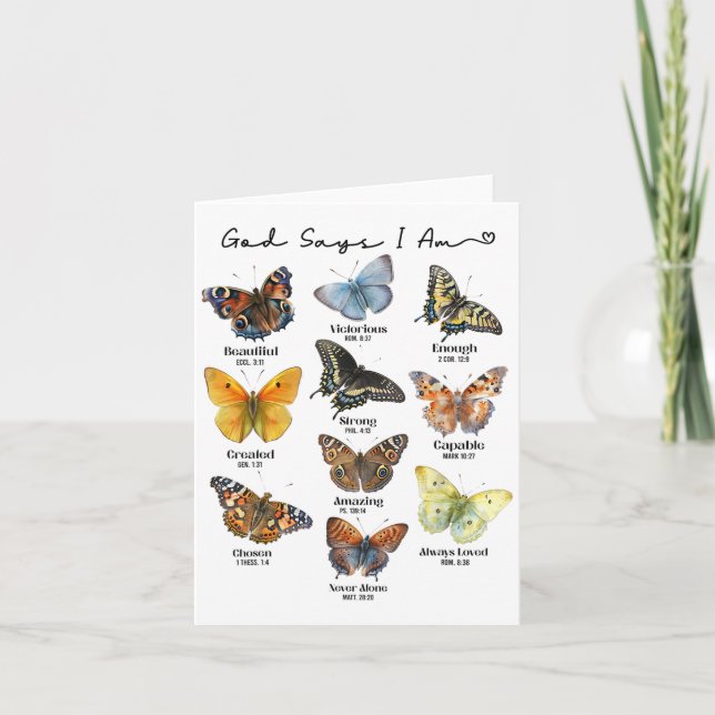 God Says I Am Bible Verse Religious Christian Butt Karte (Vorderseite)