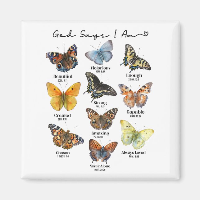 God Says I Am Bible Verse Religious Christian Butt Magnet (Vorne)