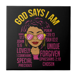 God Says I AM Black Christian Women Melanin Sista Fliese