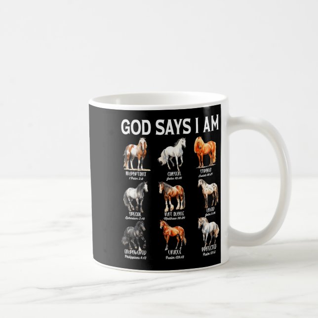 God Says I Am Horse Christian Girl Teen Boy Bible  Kaffeetasse (Rechts)