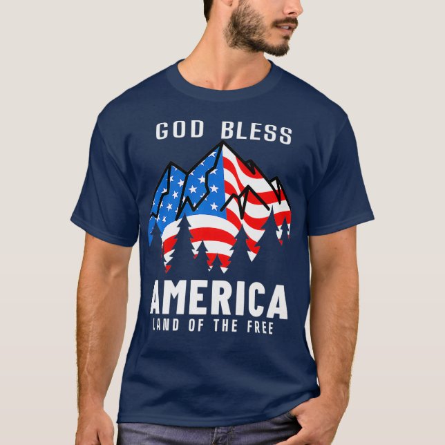 God segne America USA Christlich Patriot Premium T-Shirt (Vorderseite)