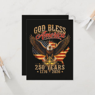 God segne Amerika Adler 250 Jahre 1776 2026 Einladung