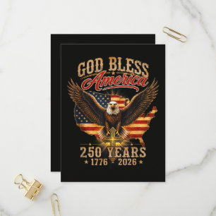 God segne Amerika Adler 250 Jahre 1776 2026  Einladungspostkarte