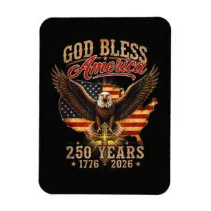 God segne Amerika Adler 250 Jahre 1776 2026 Magnet