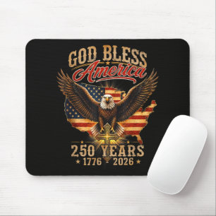 God segne Amerika Adler 250 Jahre 1776 2026 Mousepad