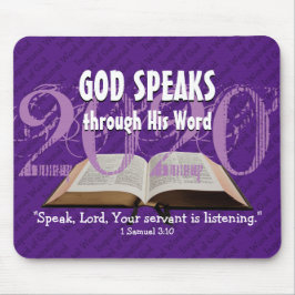 GOD SPEAKS Bible Year 2020 Custom Scripture Lila Mousepad