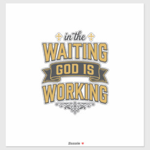 God wirkt Vintage-Faith-Typografie-Shirt_1 Aufkleber
