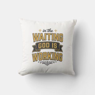 God wirkt Vintage-Faith-Typografie-Shirt_1 Kissen