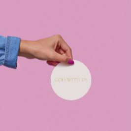 GOD WITH US Cream Christmas Sticker #2