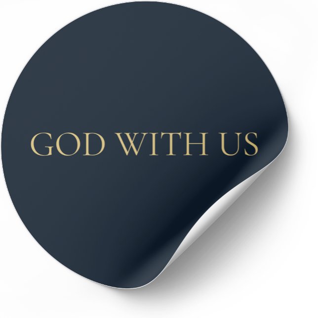GOD WITH US – Navy Minimal Christmas Sticker (Von Creator hochgeladen)