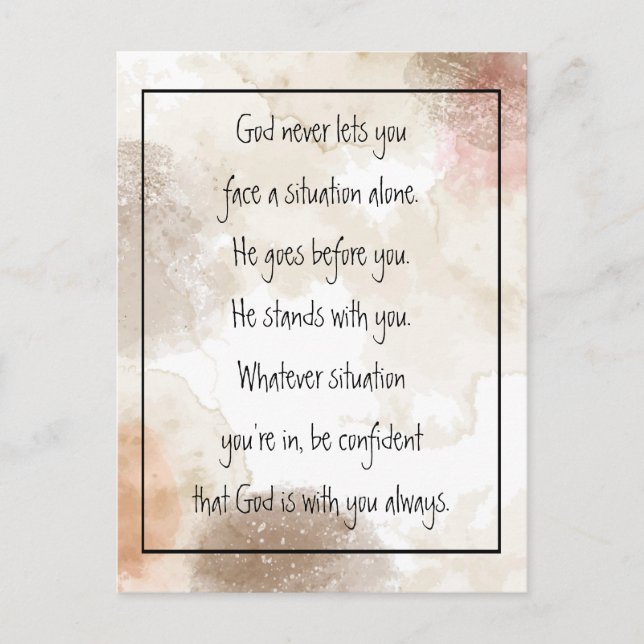 God With You Always Never Alone Inspirational   Po Postkarte (Vorderseite)