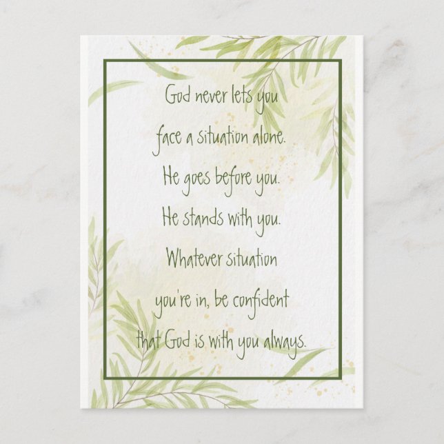 God With You Always Never Alone Inspirational Postkarte (Vorderseite)