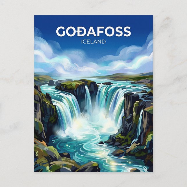 Goðafoss Island Postkarte (Vorderseite)