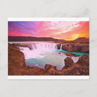 Godafoss, Nordisland 3 Kunst Postkarte