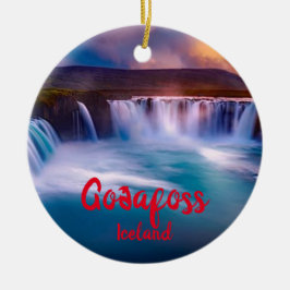 Goðafoss Panoramic Christmas Ornament