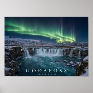 Goðafoss Wasserfall der Götter Island A4 Poster