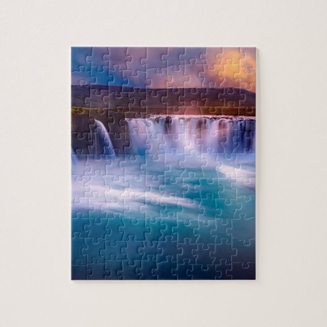 Goðafoss-Wasserfall in Island Puzzle (Vertikal)
