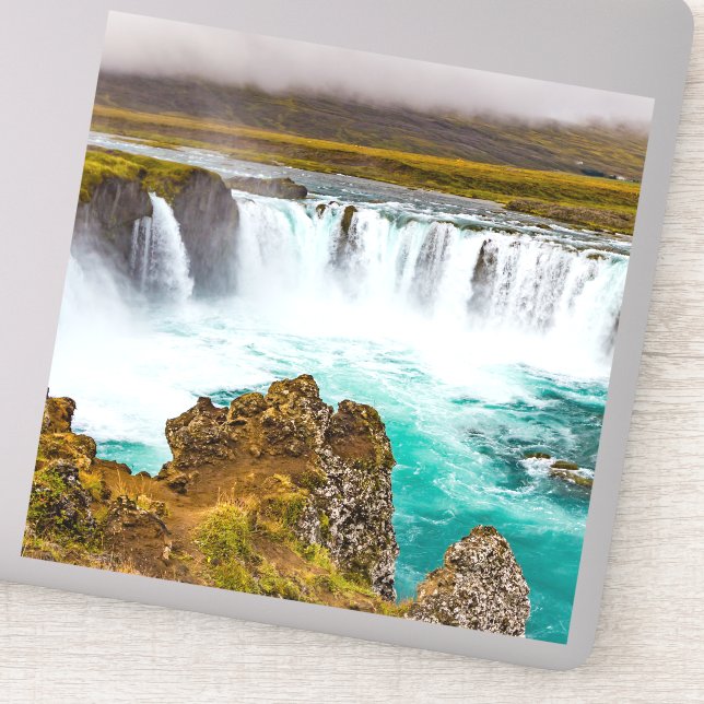 Godafoss Wasserfall, Island Aufkleber (Detail)
