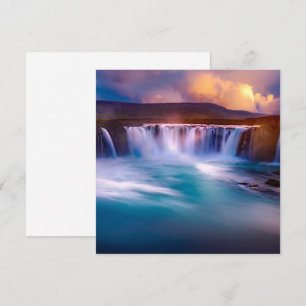 Goðafoss Wasserfall Island Flachkarte