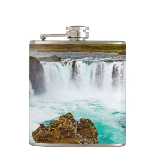 Godafoss Wasserfall, Island Flachmann