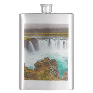Godafoss Wasserfall, Island Flachmann