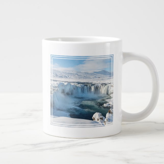 Godafoss Wasserfall Landschaft Jumbo-Tasse (Rechts)