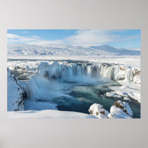 Godafoss Wasserfall Landschaft Poster