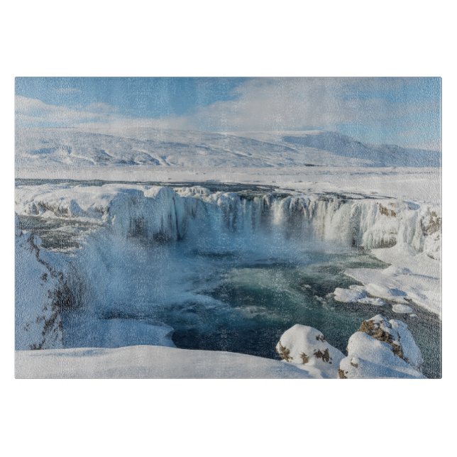 Godafoss Wasserfall Landschaft Schneidebrett (Vorderseite)