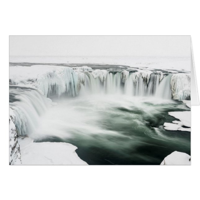 Godafoss Wasserfall, Winter, Island (Vorderseite (Horizontal))