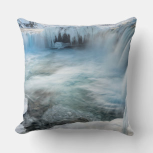 Godafoss Wasserfall, Winter, Island 2 Kissen