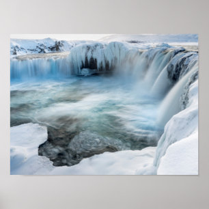 Godafoss Wasserfall, Winter, Island 2 Poster