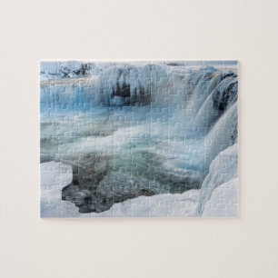 Godafoss Wasserfall, Winter, Island 2 Puzzle