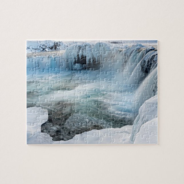 Godafoss Wasserfall, Winter, Island 2 Puzzle (Horizontal)