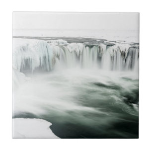 Godafoss Wasserfall, Winter, Island Fliese