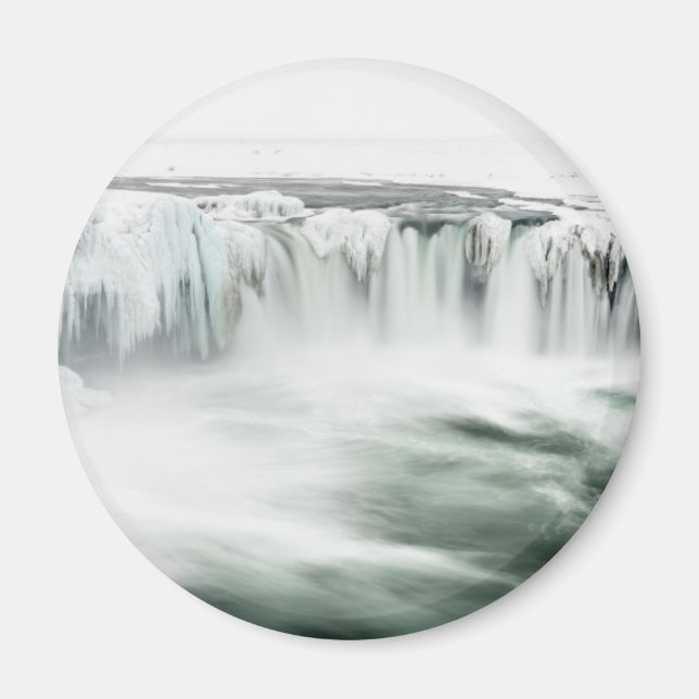 Godafoss Wasserfall, Winter, Island Magnet (Vorne)