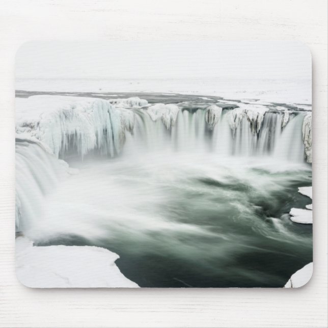 Godafoss Wasserfall, Winter, Island Mousepad (Vorne)
