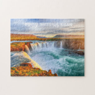 Godafoss-Wasserfälle im benutzerdefinierten Text,  Puzzle