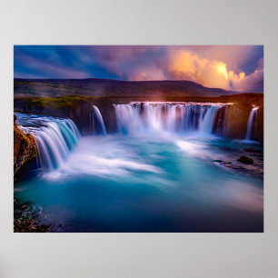 Godafoss Waterfall Island Poster